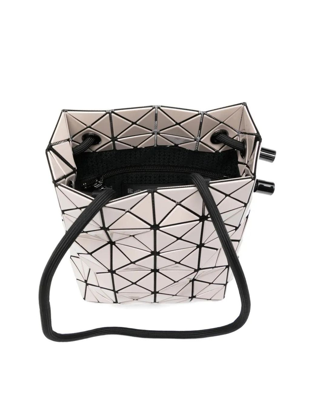 Issey Miyake White Geometric-Panel Shoulder Bag