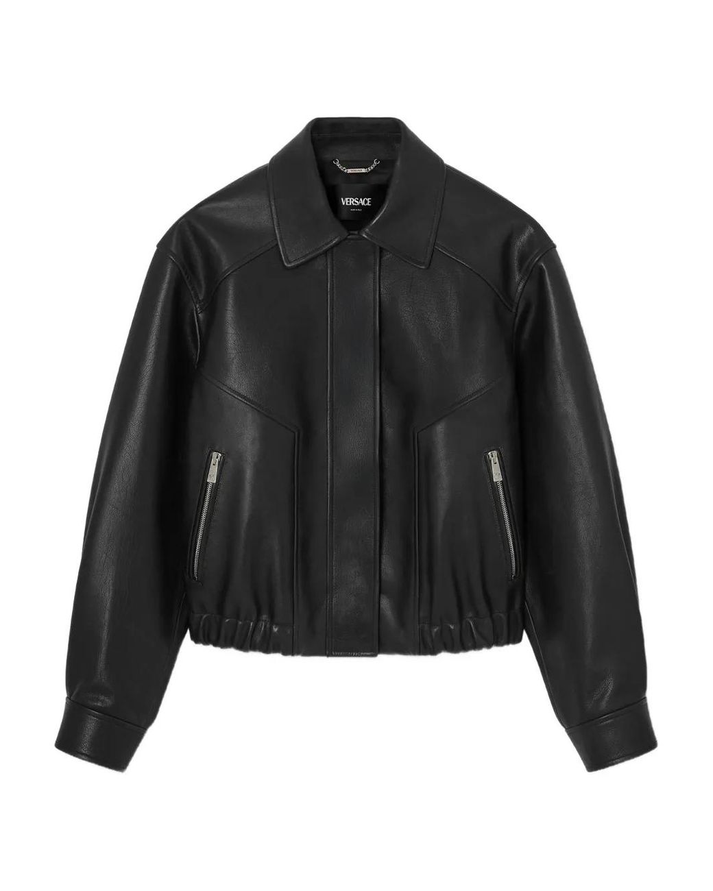 Versace Black Leather Blouson