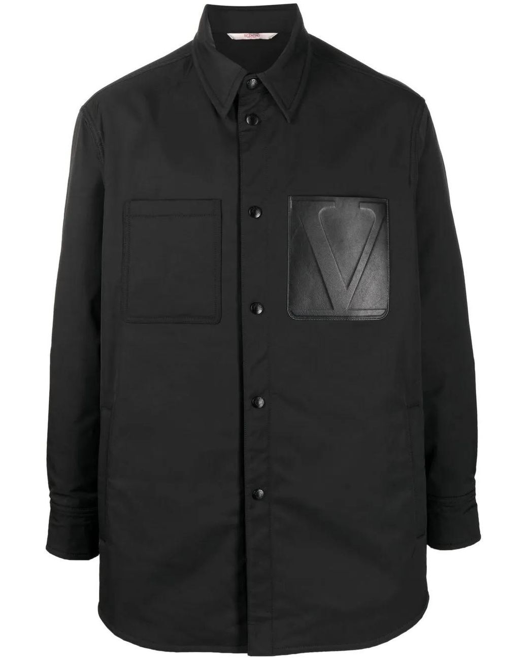 Valentino Garavani Black Logo-Patch Jacket for men