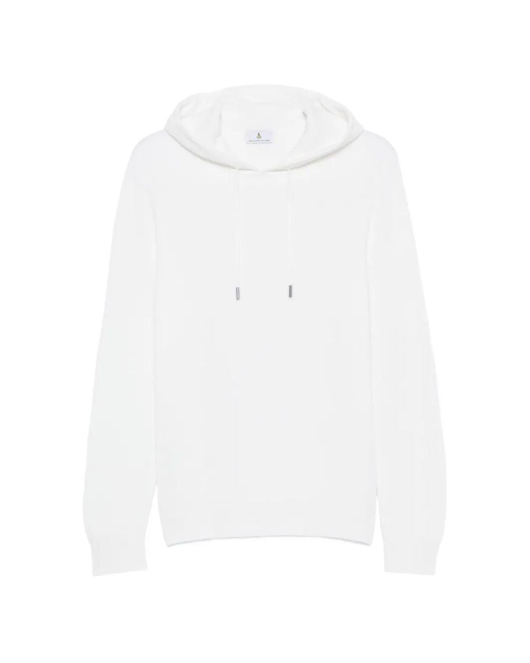 Magazzino Ricambi White Ribbed-Knit Drawstring Hoodie for men