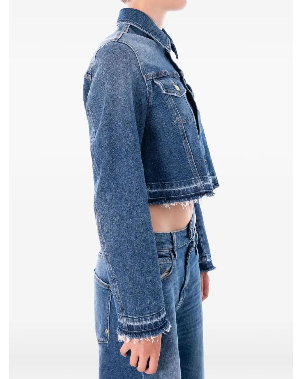 CYCLE Blue Veste En Jean Milù À Coupe Crop
