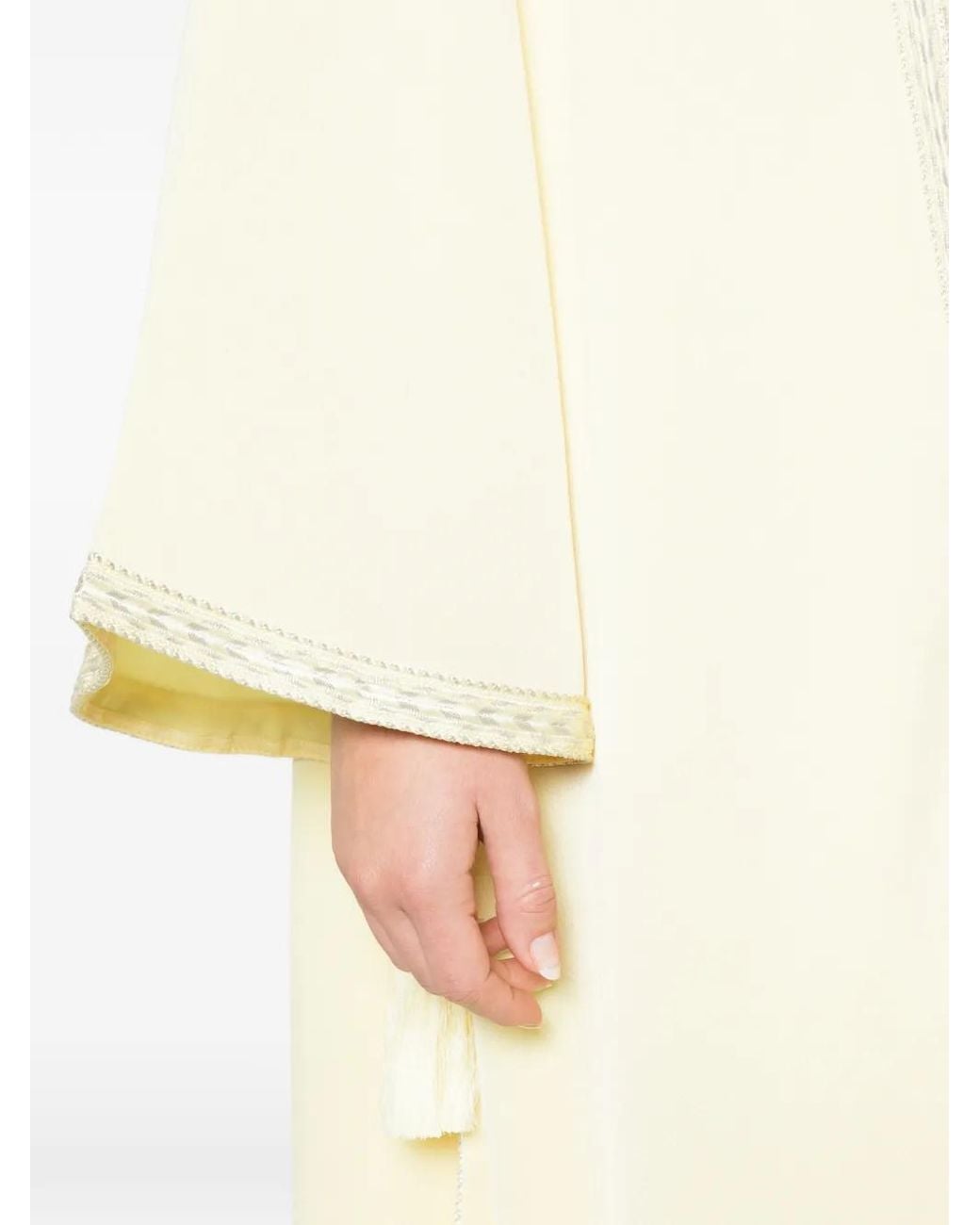Reem Al Dhaheri Natural Embroidered Kaftan Set