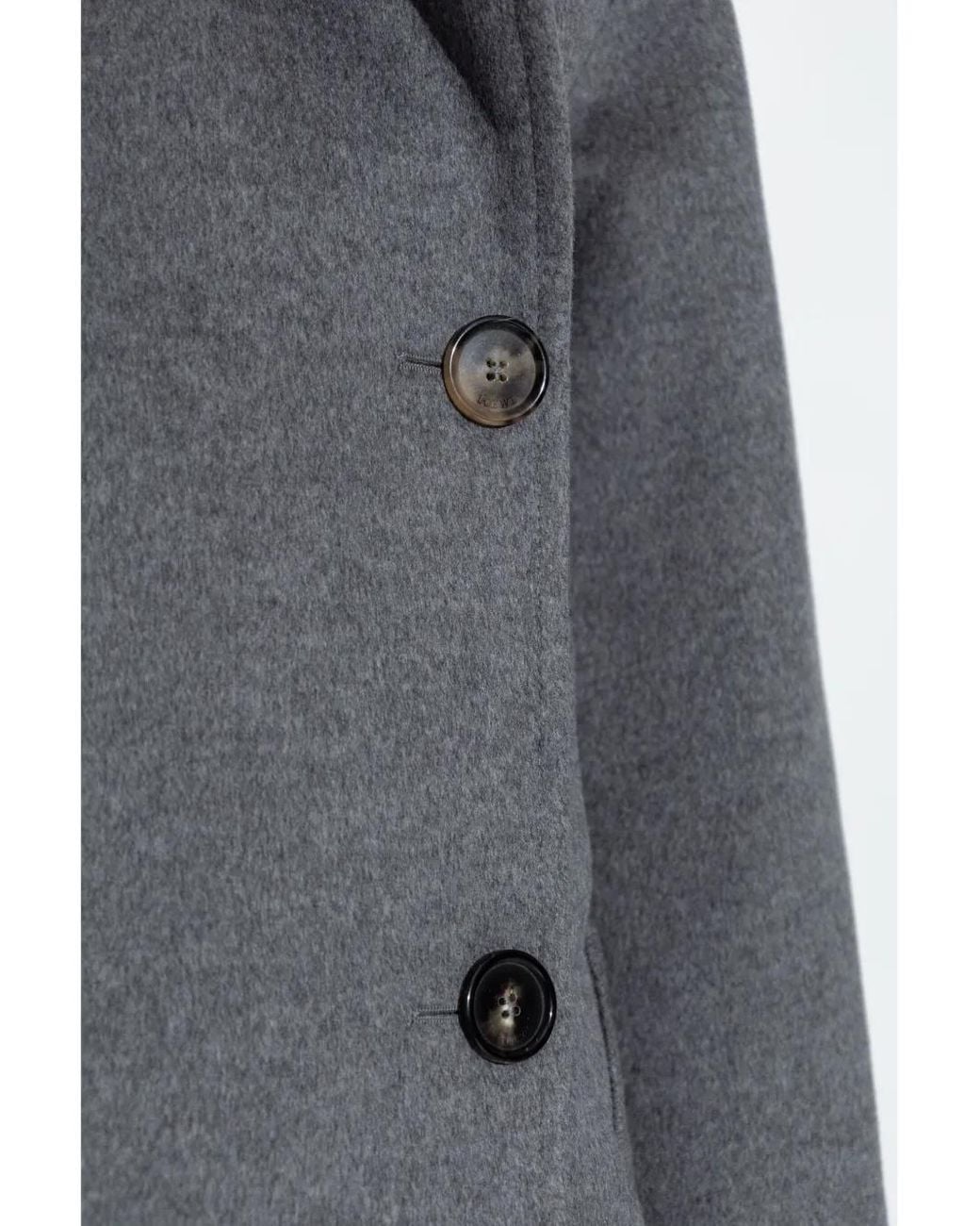 Loewe Gray Double-Breasted Coat