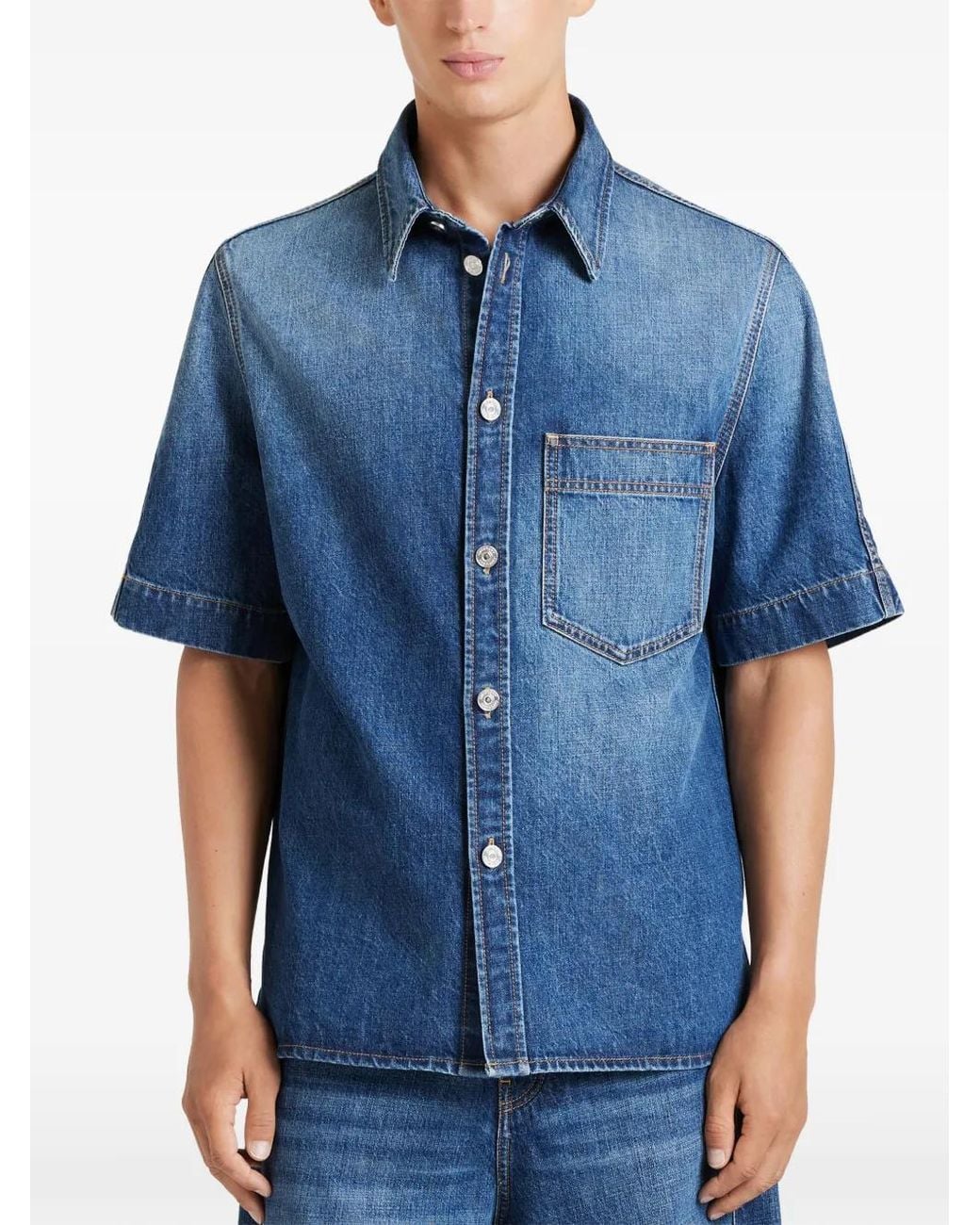 Givenchy Blue Couture Seam Shirt for men