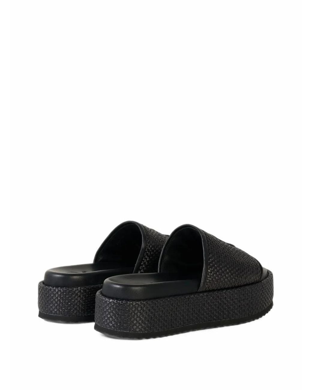 Bogner Black Sorrento Woven Platform Sandals