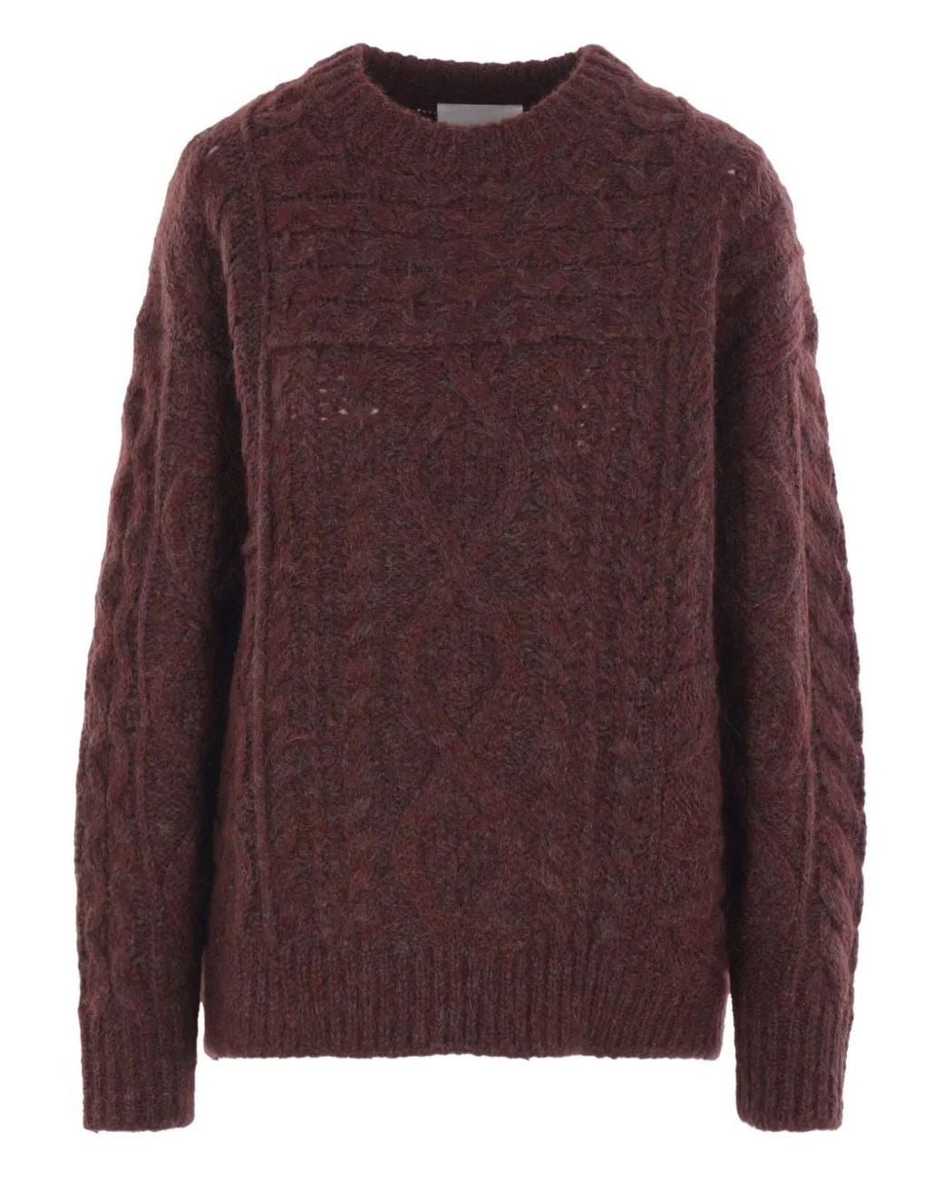 Isabel Marant Brown Cable-Knit Wool Sweater