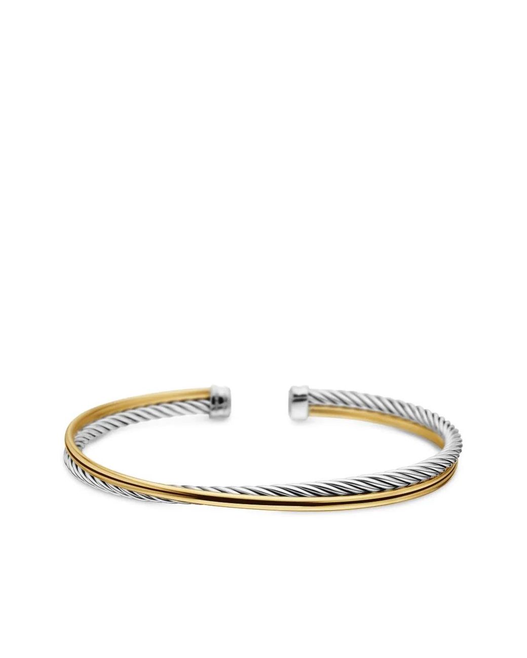 David Yurman Metallic 18K And Sterling Crossover Bracelet (3Mm)