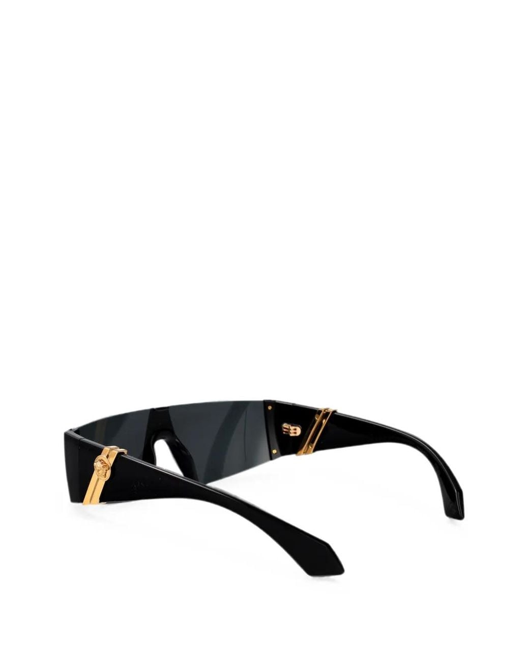 Versace Black Medusa Plaque Shield-Frame Sunglasses