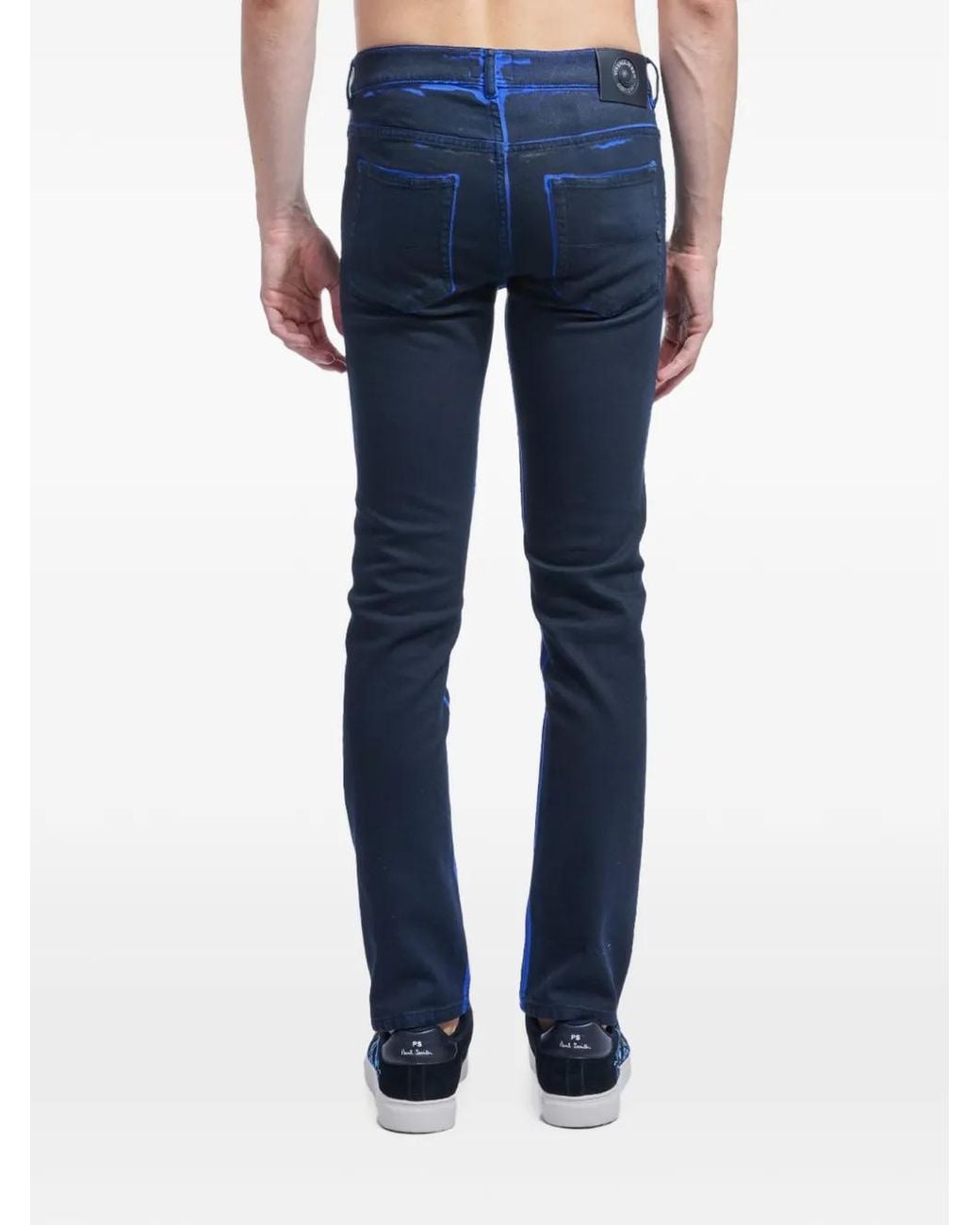 Versace Jeans Couture Blue Nocturnal Washed-Effect Slim-Fit Jeans for men