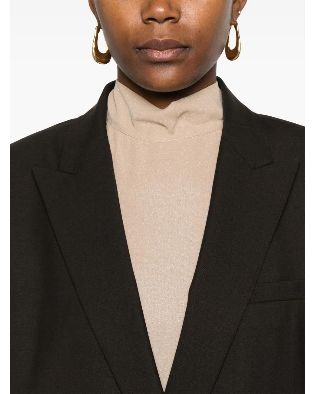 Fabiana Filippi Black Double-Breasted Blazer