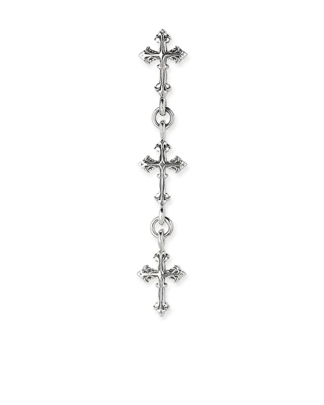 Emanuele Bicocchi White Avelli Cross Drop Earring