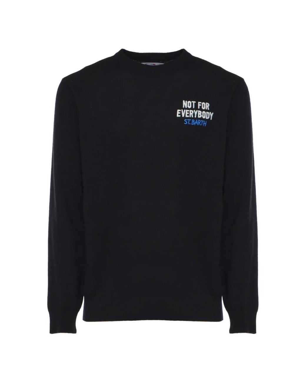 Mc2 Saint Barth Black Heron Crewneck Knit Sweater for men