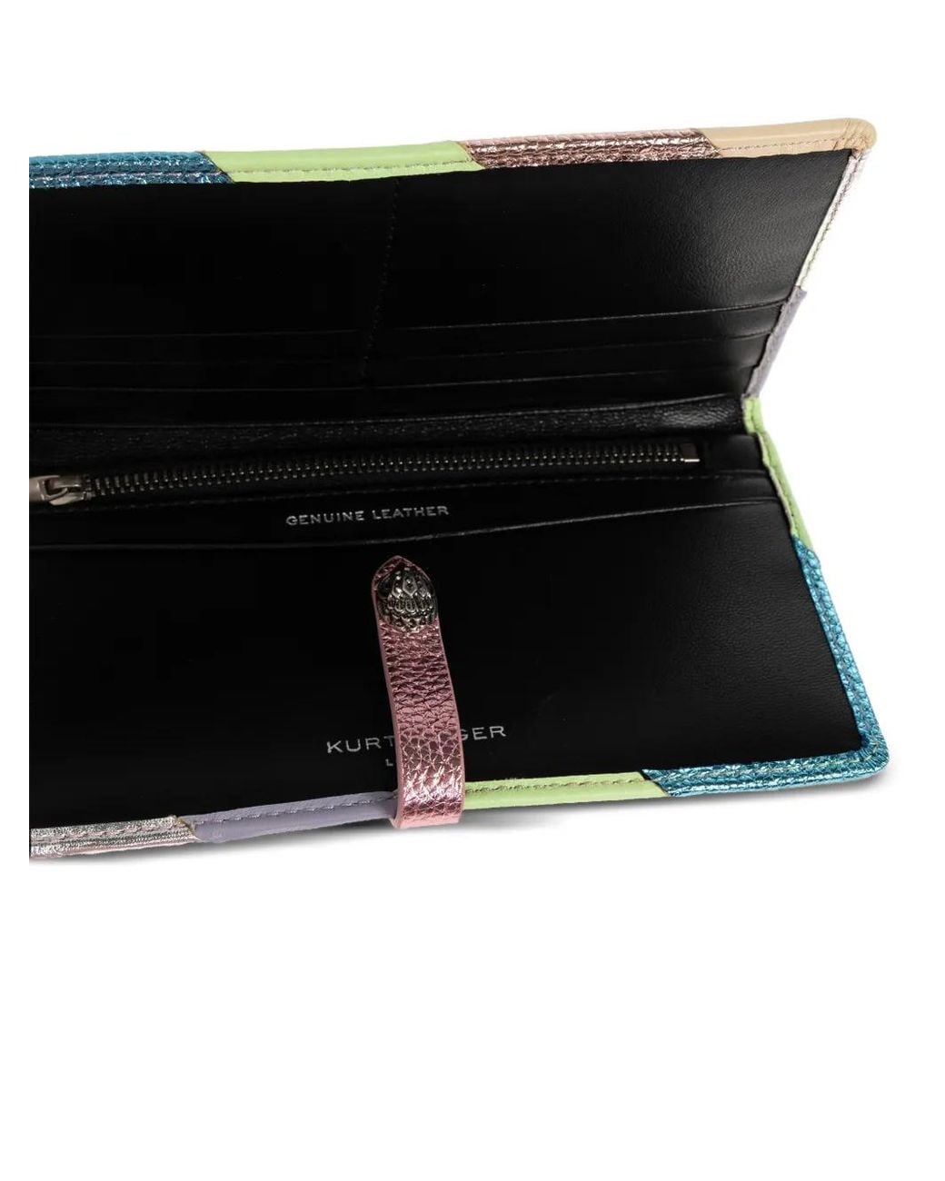 Kurt Geiger Gray Striped Calf Leather Wallet