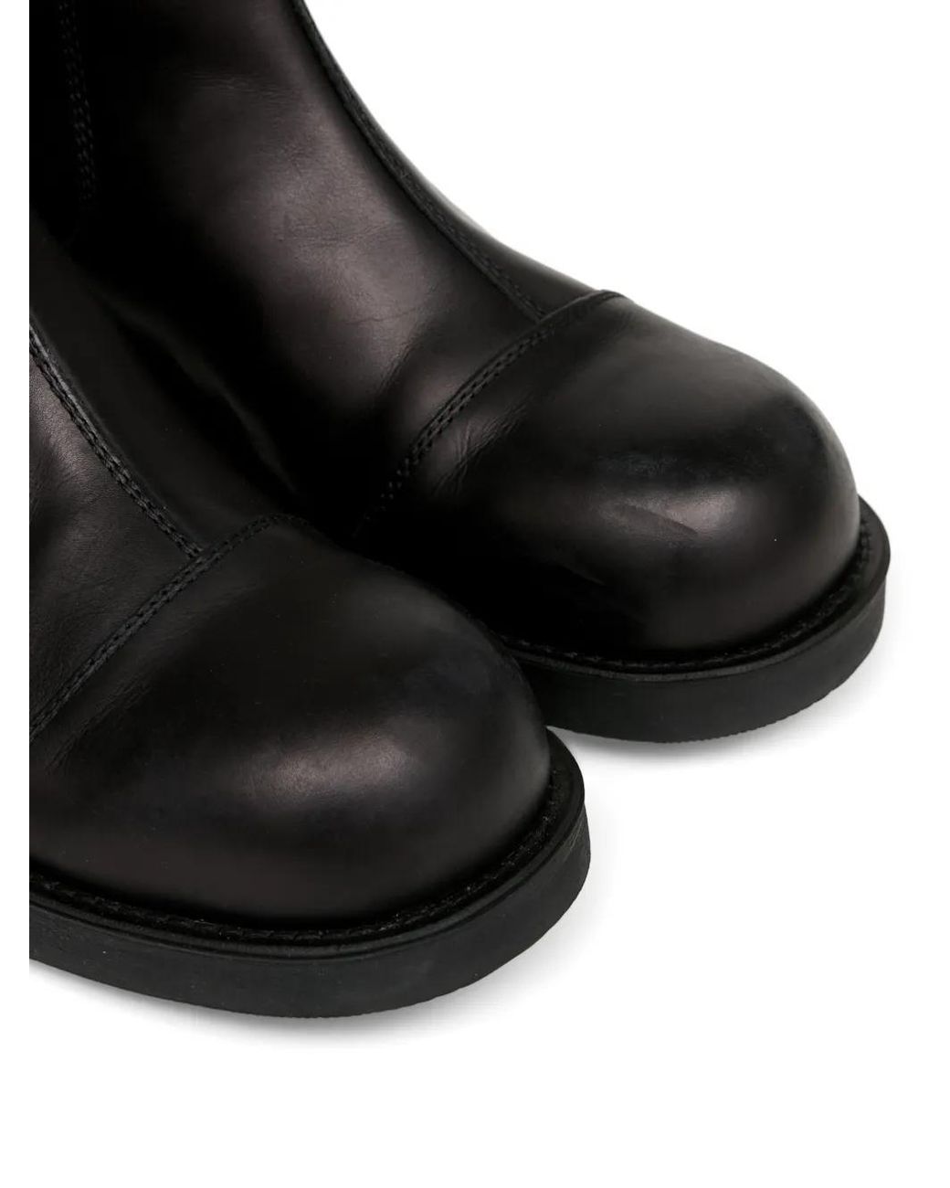 MM6 by Maison Margiela Black Biker Leather Chelsea Boots for men