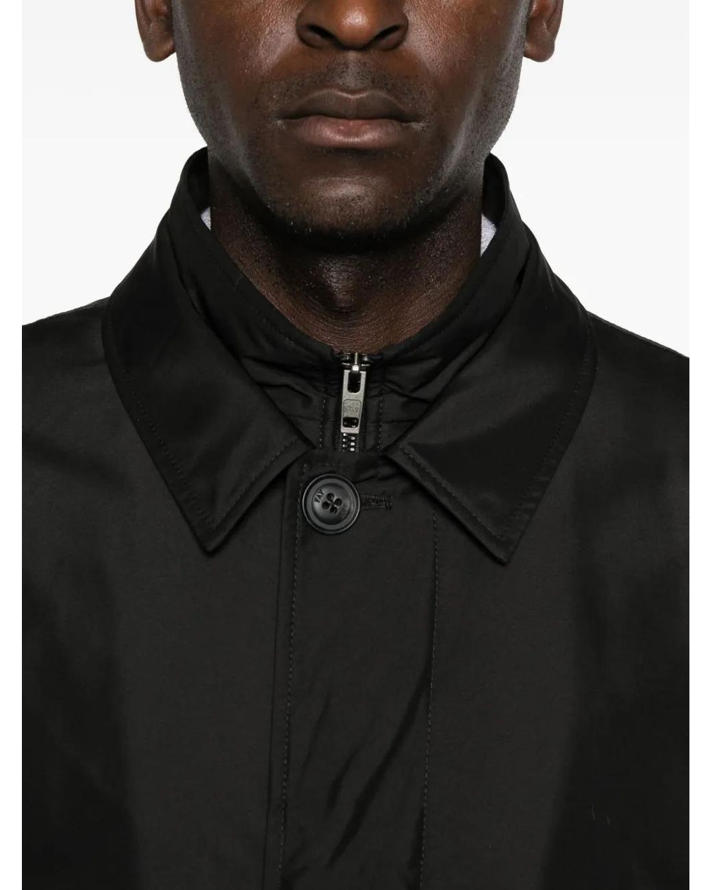 Fay Black Manteau À Fermeture Zippée for men