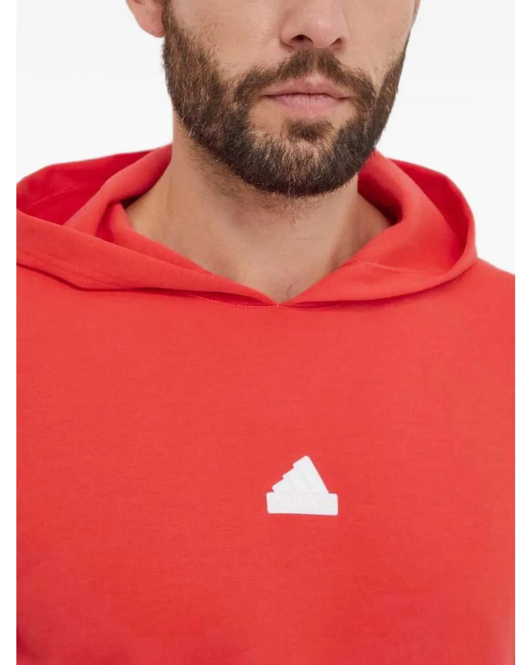 Adidas Red Logo-Detail Hoodie for men