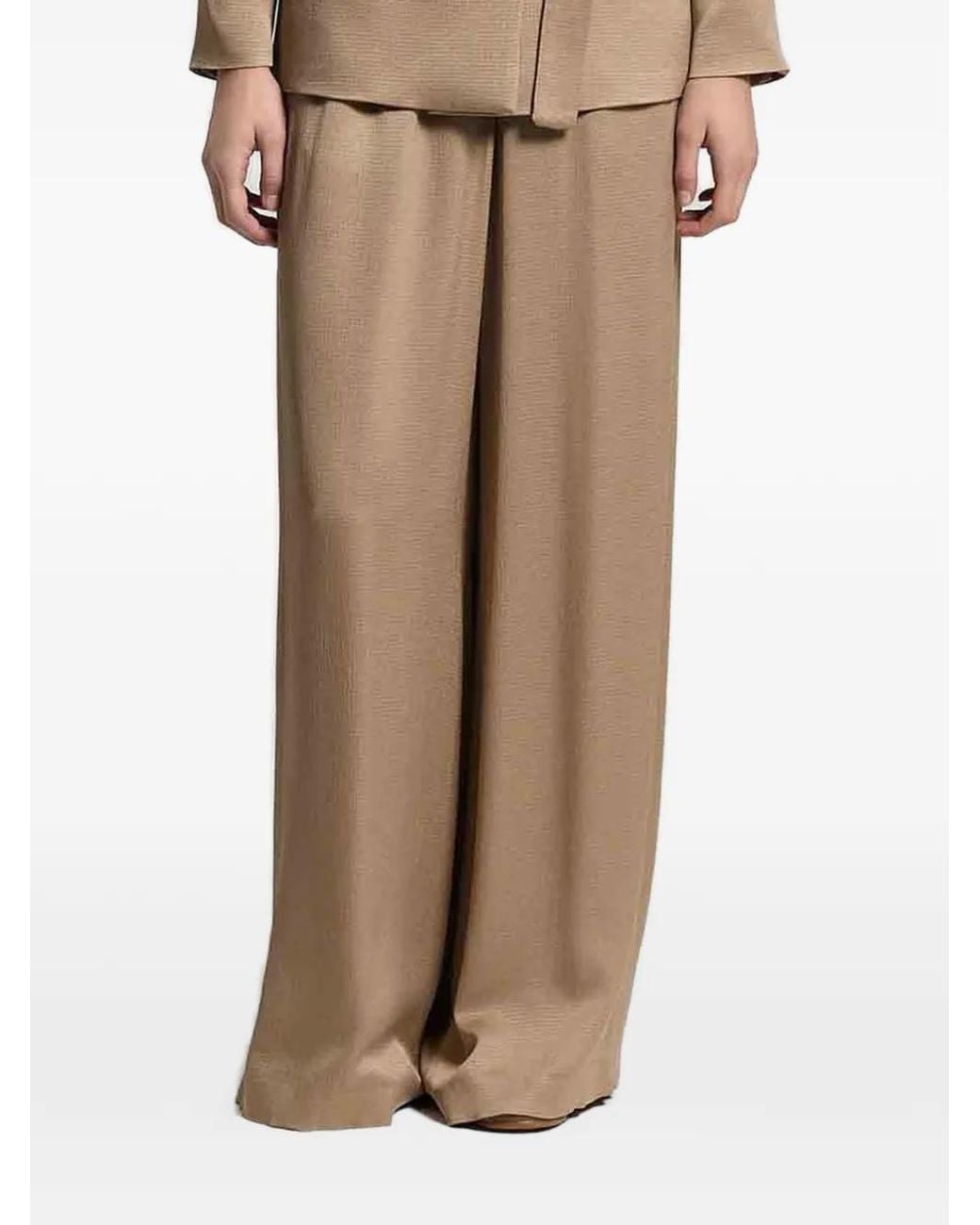Peserico Brown Elasticated-Waistband Trousers
