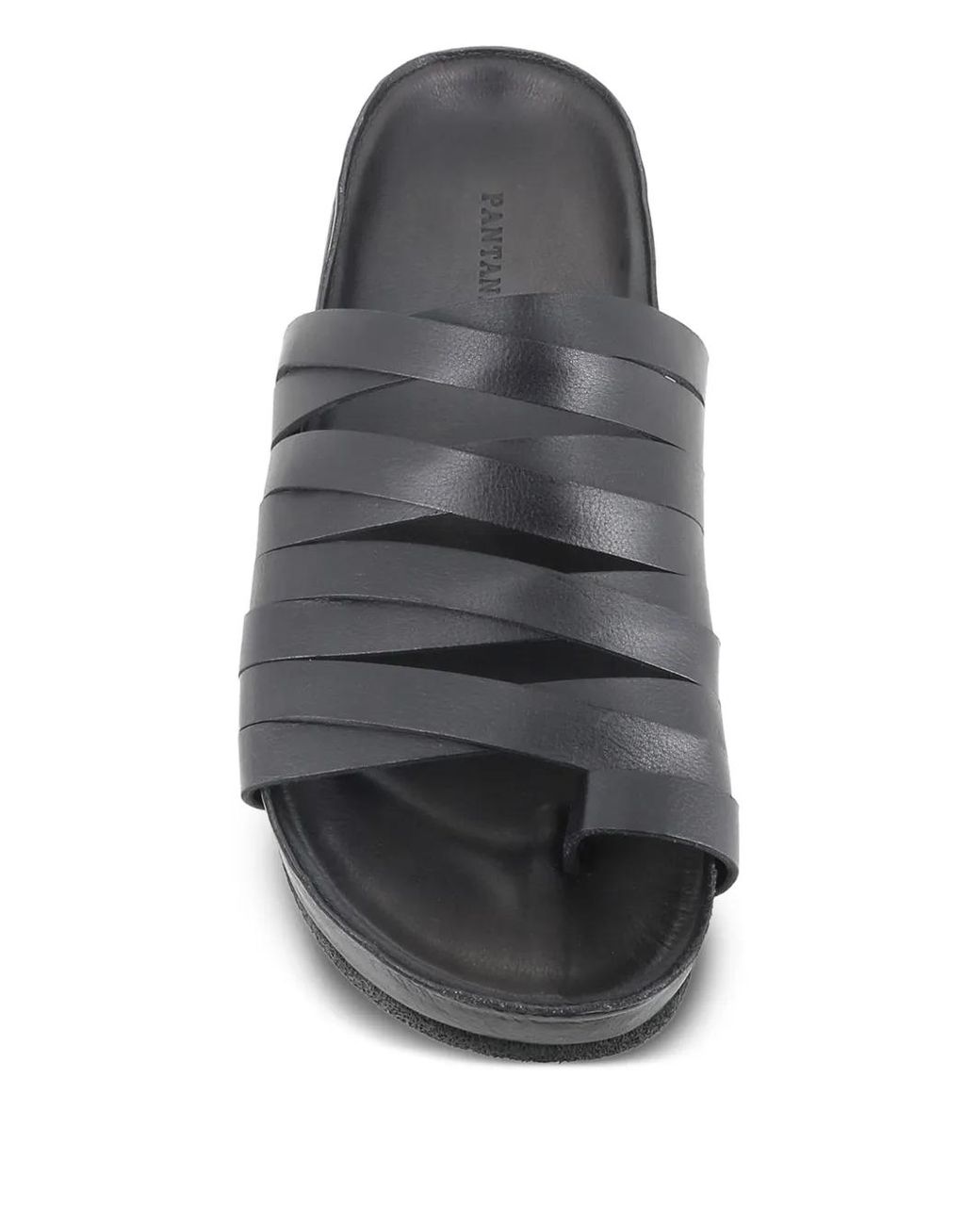 Pantanetti Black Strappy Open-Toe Sandals