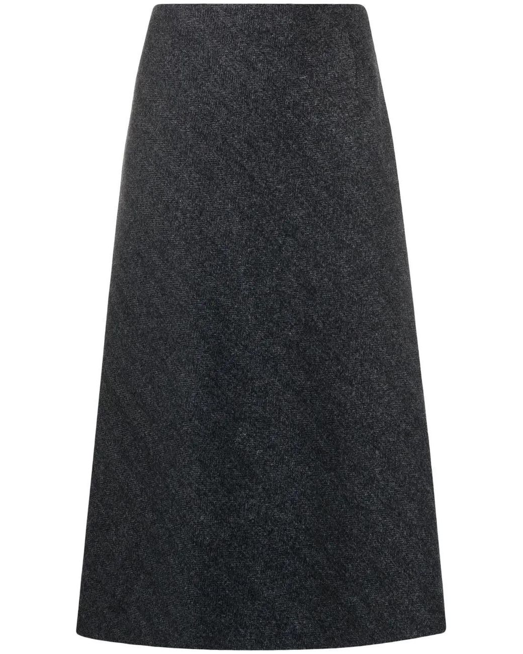 Maison Margiela Black Herringbone A-Line Skirt