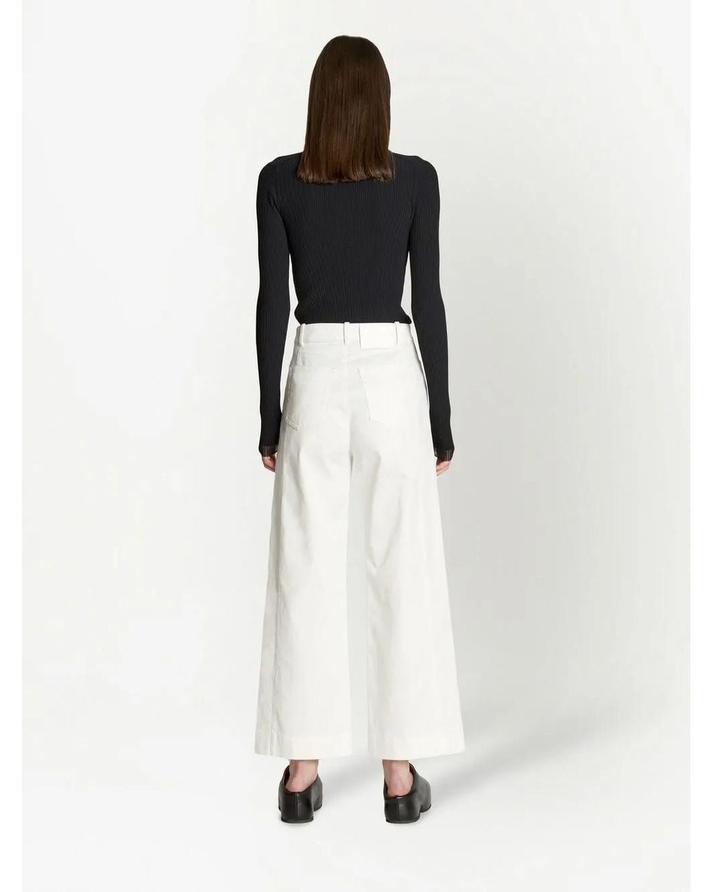 Proenza Schouler White Cropped Cotton Twill Culottes