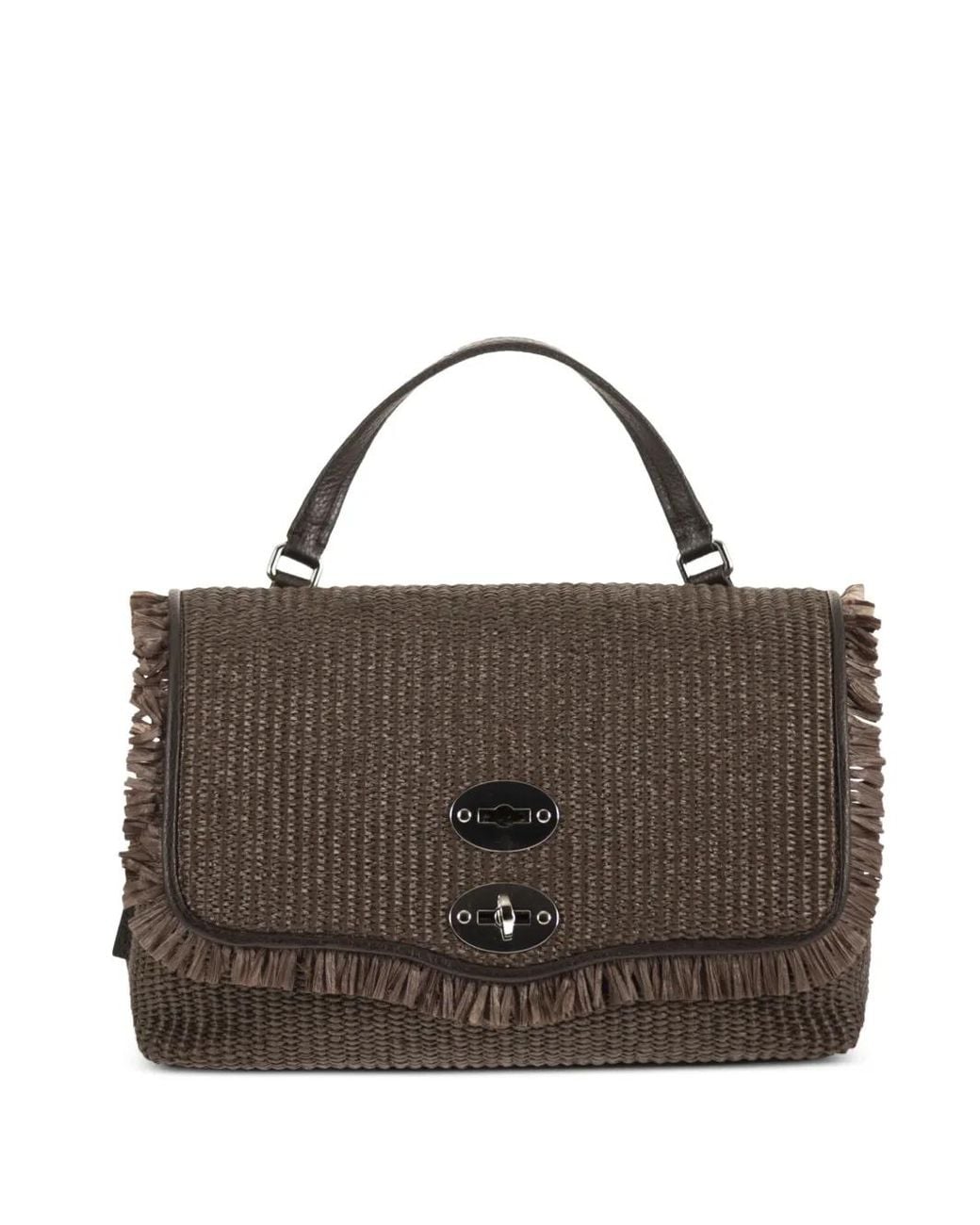 Zanellato Brown Small Postina Vimini Frayed-Detail Tote Bag
