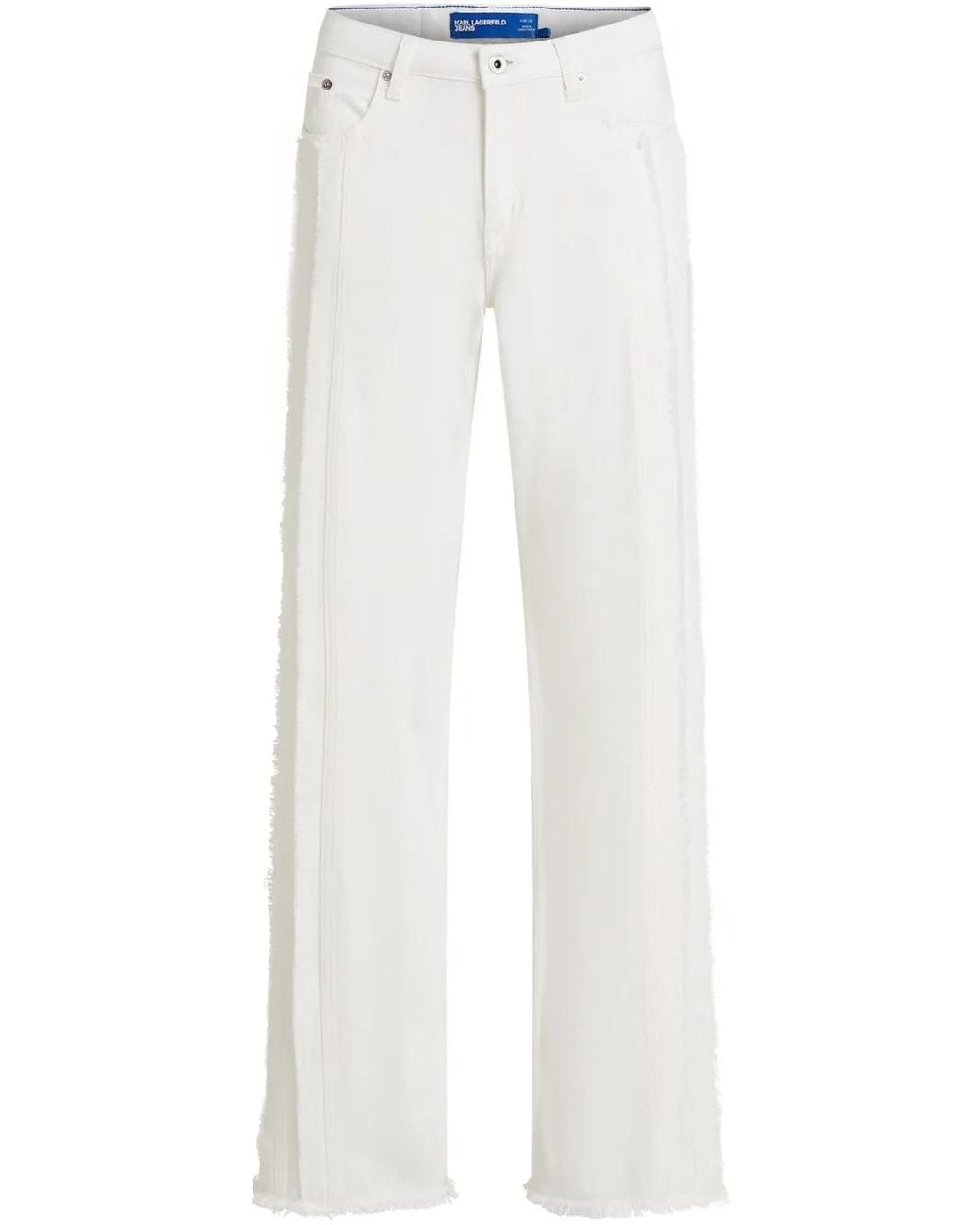 Karl Lagerfeld White Seam-Embellished Jeans