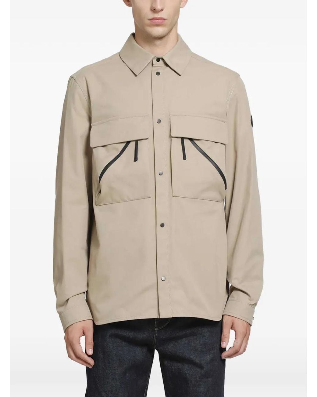 Moncler Natural Brushed Cotton Shirt for men
