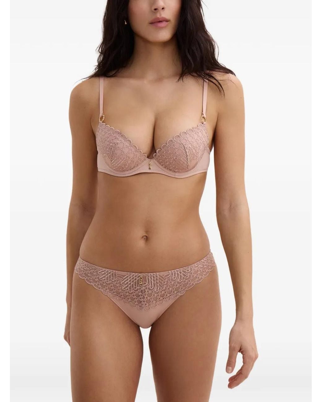 Aubade Pink Eloge Du Desir Embroidered Briefs