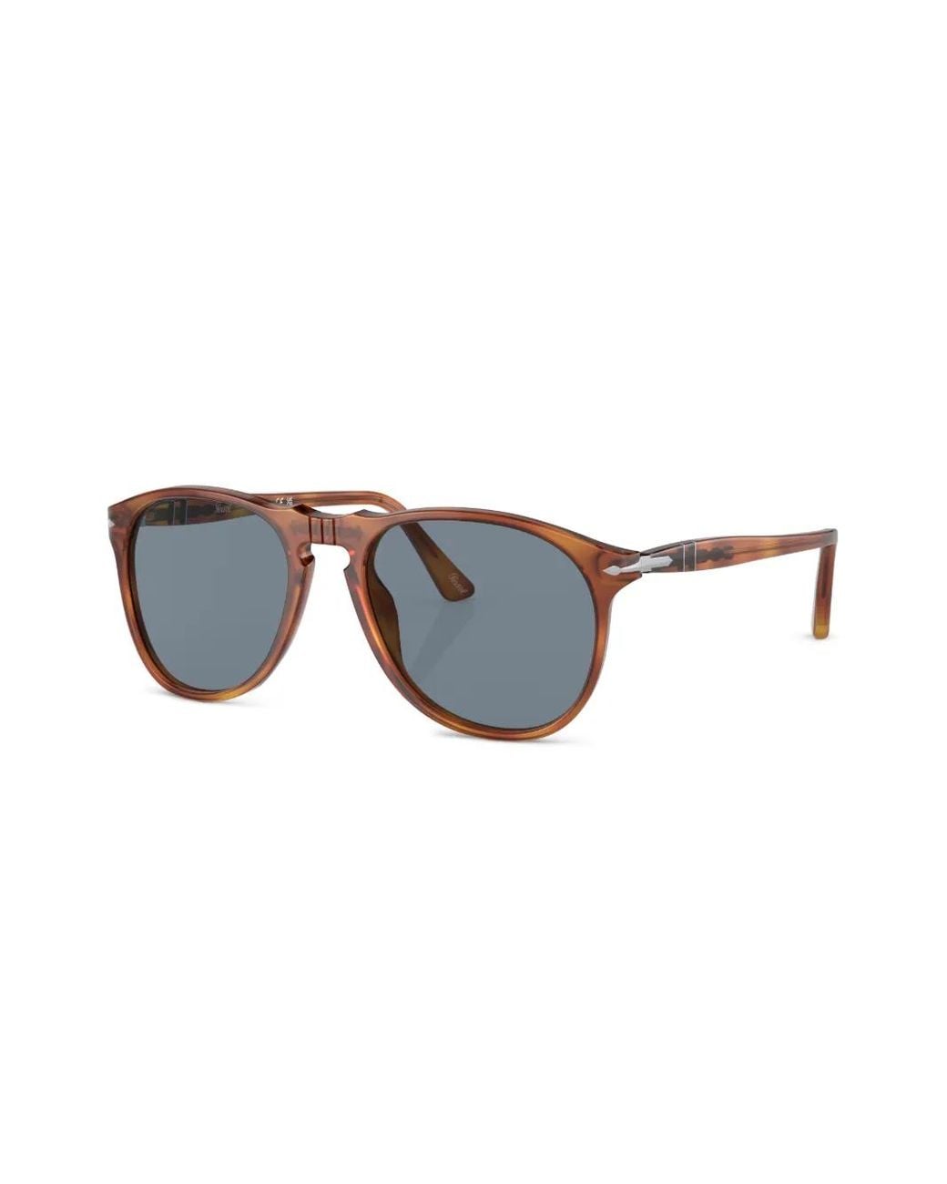 Persol Blue Round-Frame Sunglasses for men