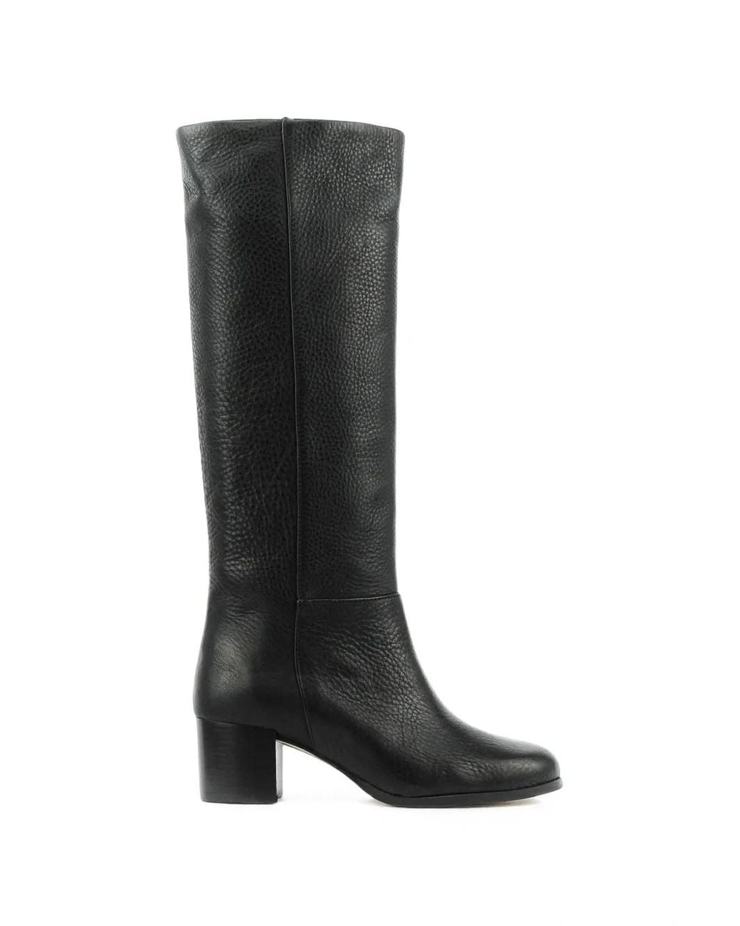 Toral Shoes Black Paisley Grained Leather Boots