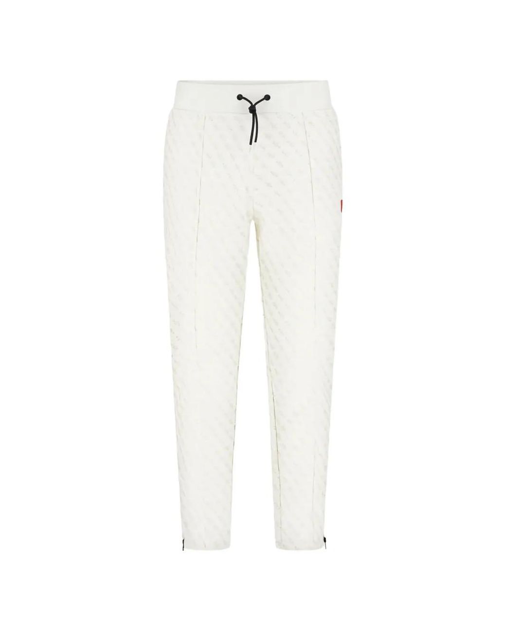 Guess White Patterned Zip Track Pants for men