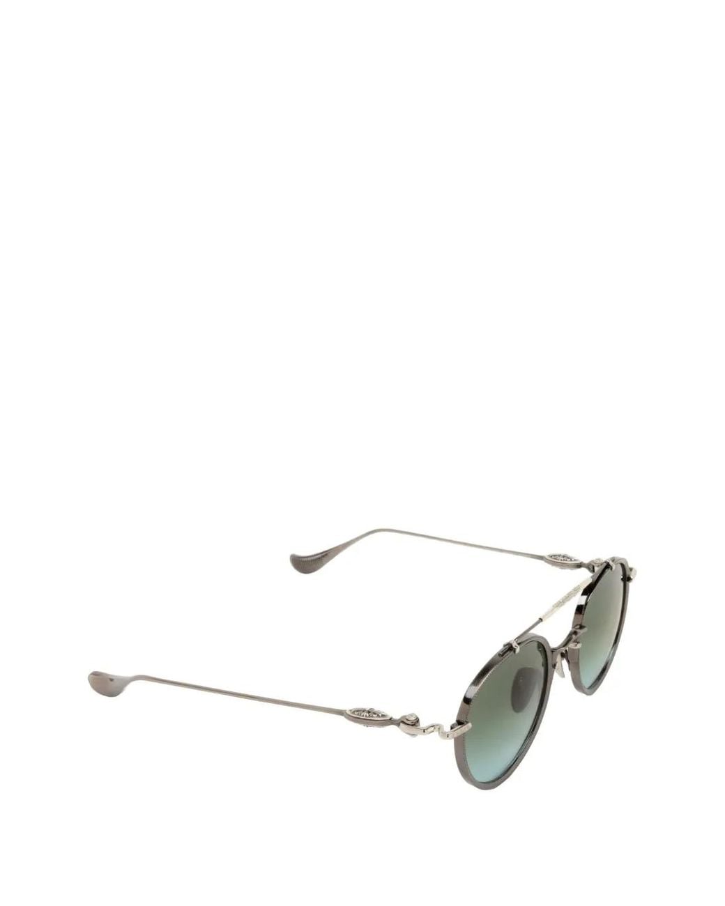 Chrome Hearts White Flockit Round-Frame Sunglasses