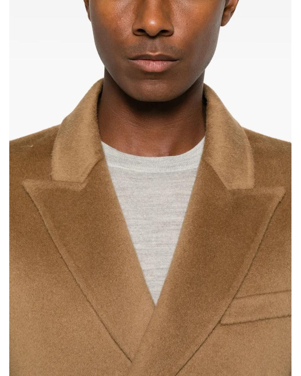 Hōsio Brown Double-Breasted Buttoned Blazer for men