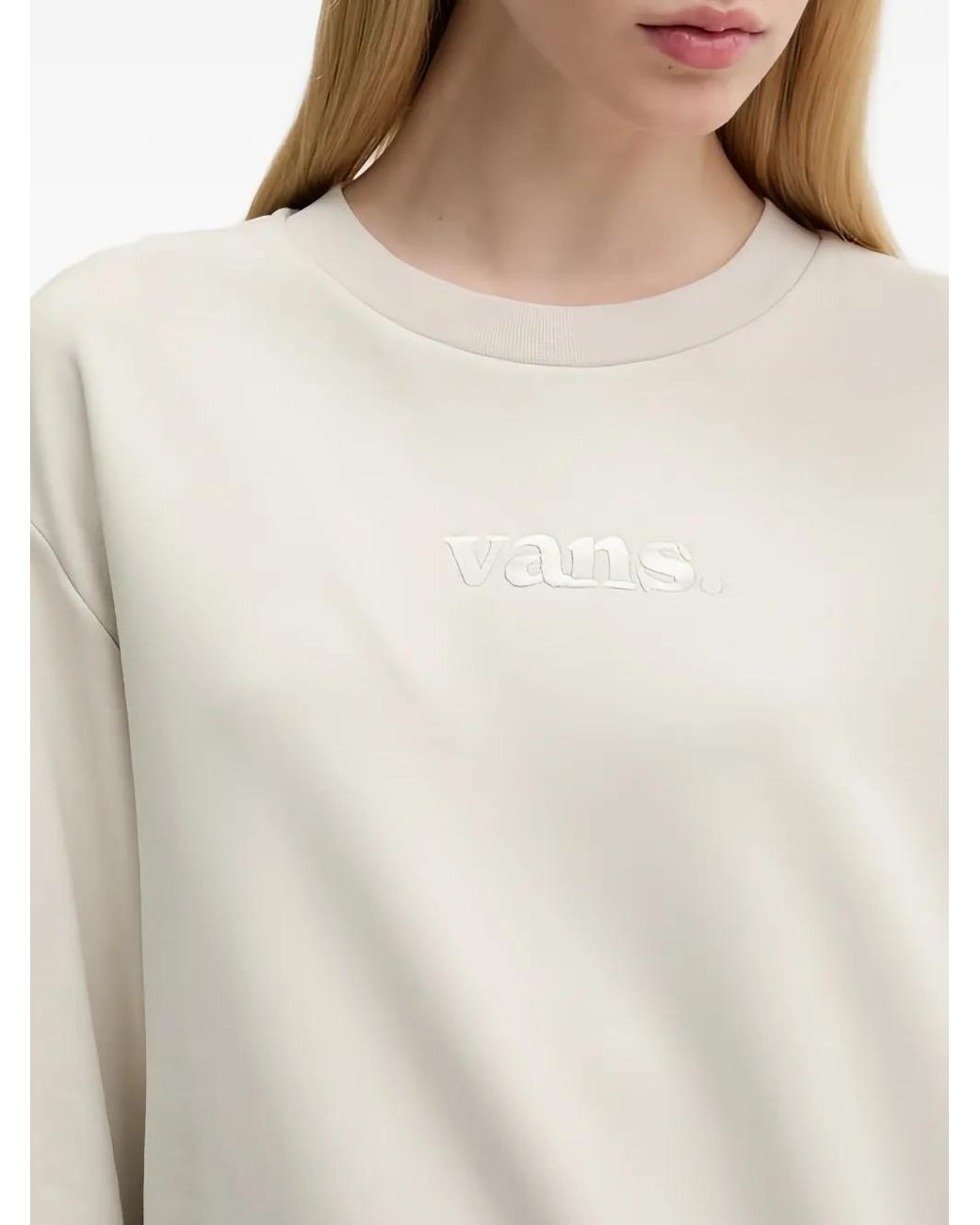 Vans White Embroidered Sweatshirt