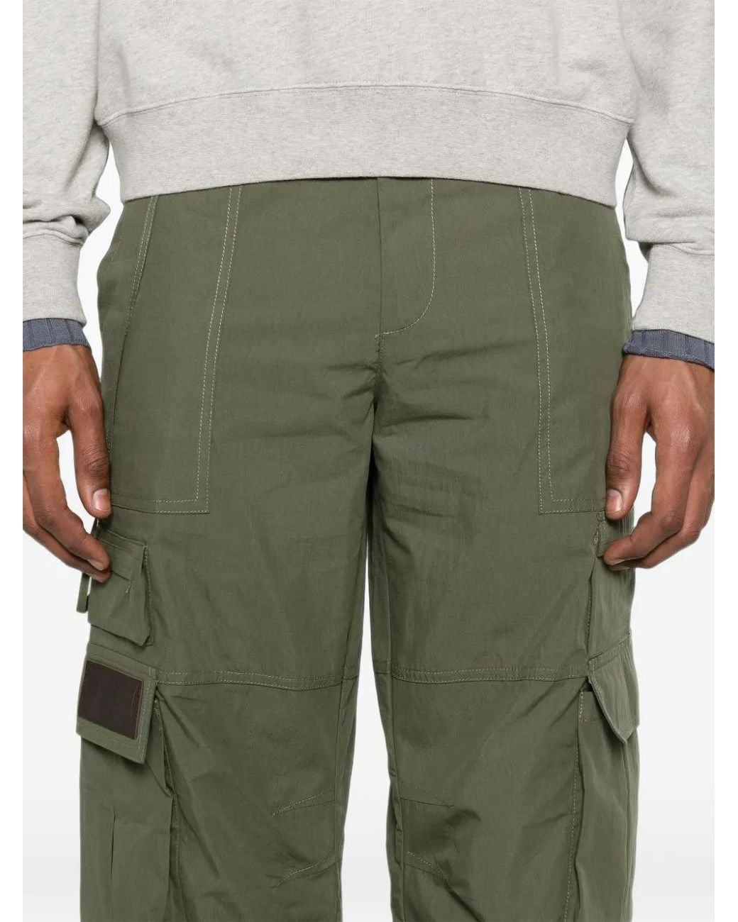 Carrera Green Contrast-Stitch Multi-Pocket Cargo Pants for men