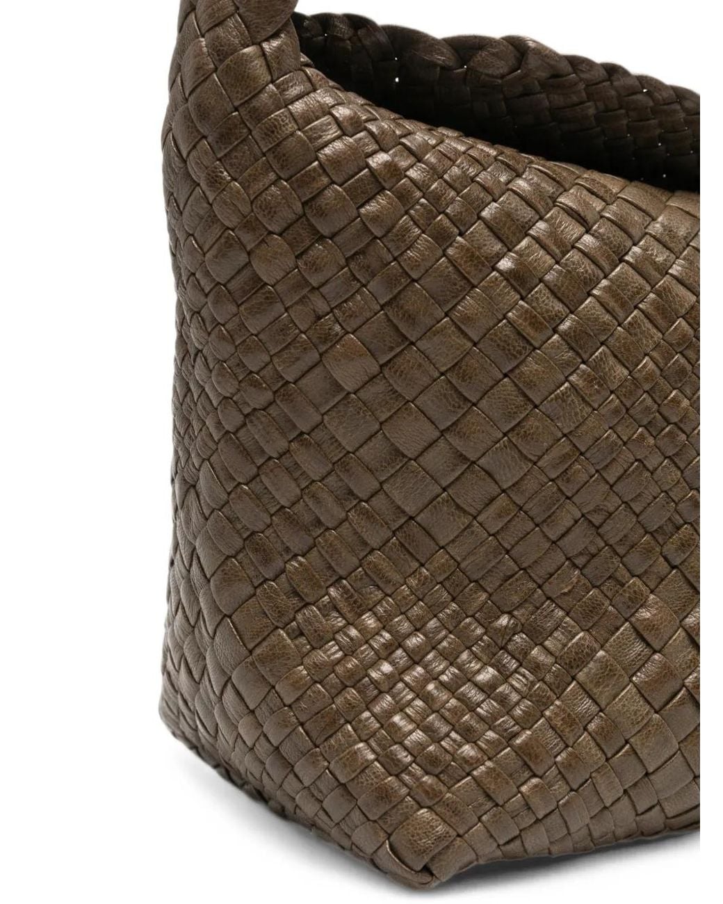 IBELIV Brown Aura Woven-Leather Tote Bag