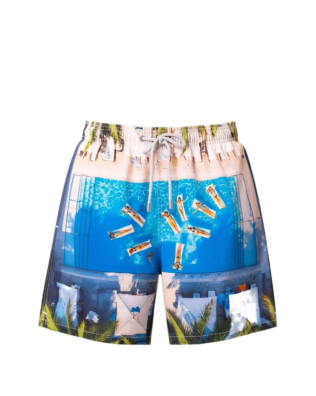Mc2 Saint Barth Blue Short De Bain Gustavia À Imprimé Graphique for men