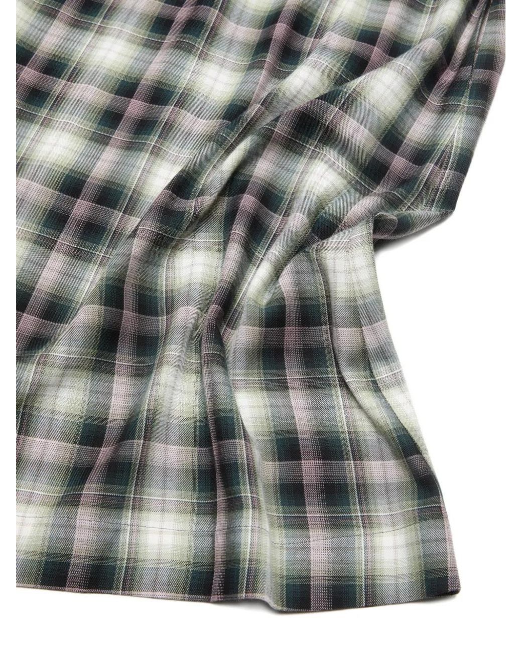 Acne Gray Plaid Midi Skirt