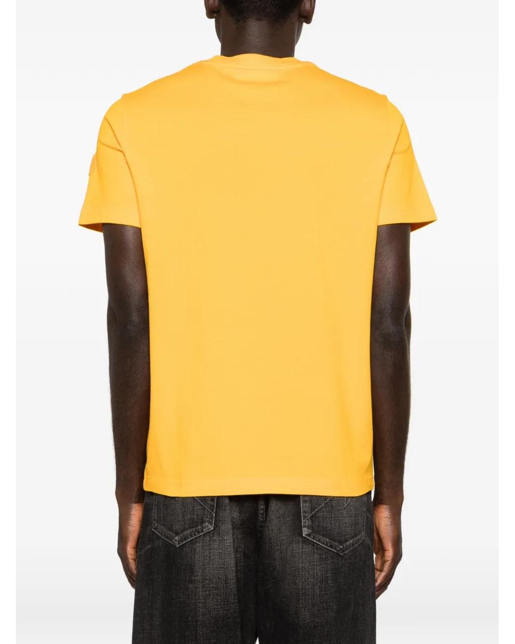 Moncler Yellow Logo T-Shirt for men