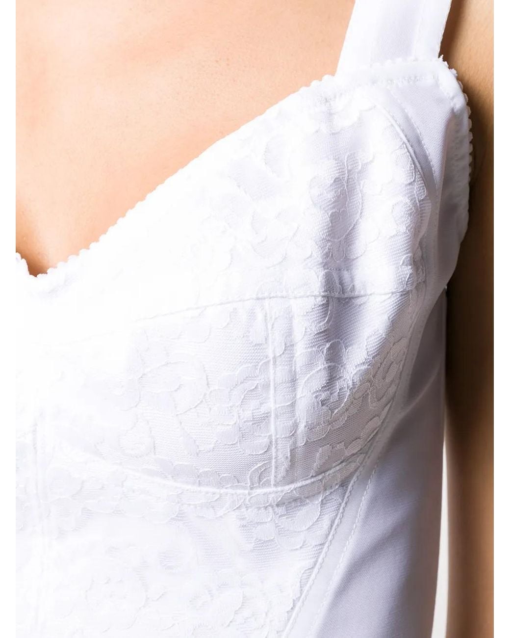 Dolce & Gabbana White Jacquard Corset Bustier