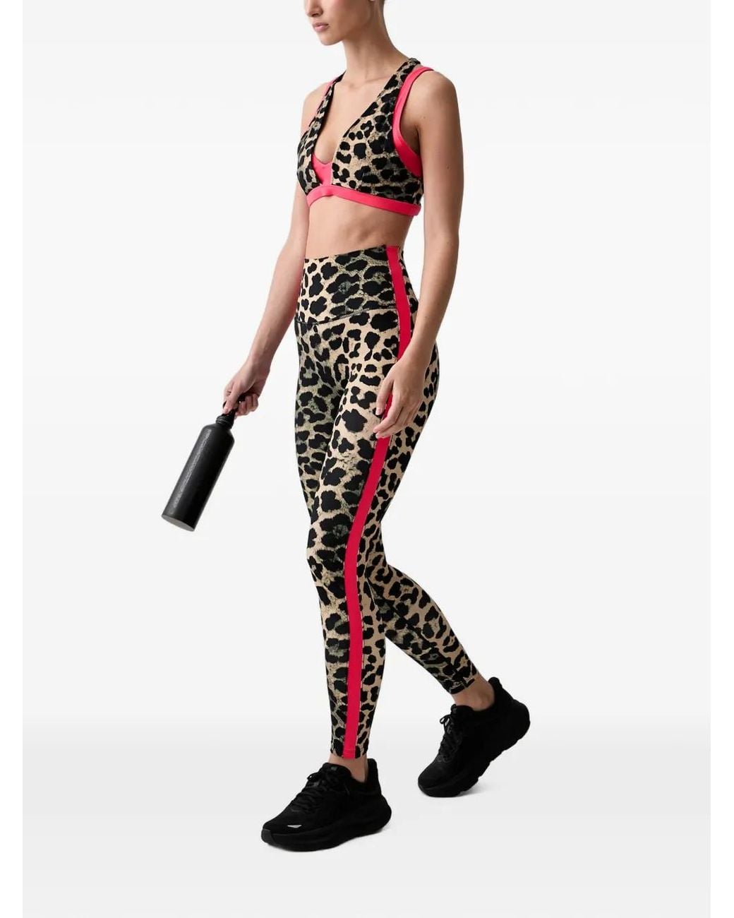 P.E Nation Unity Leopard-Print Layered Sports Bra
