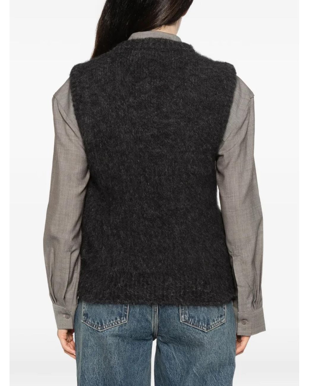 Filippa K Black Pullunder Mit Argyle-Muster