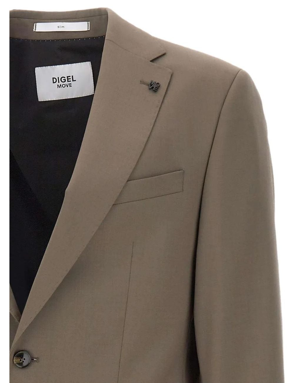 DIGEL Brown Notch-Lapels Suit for men