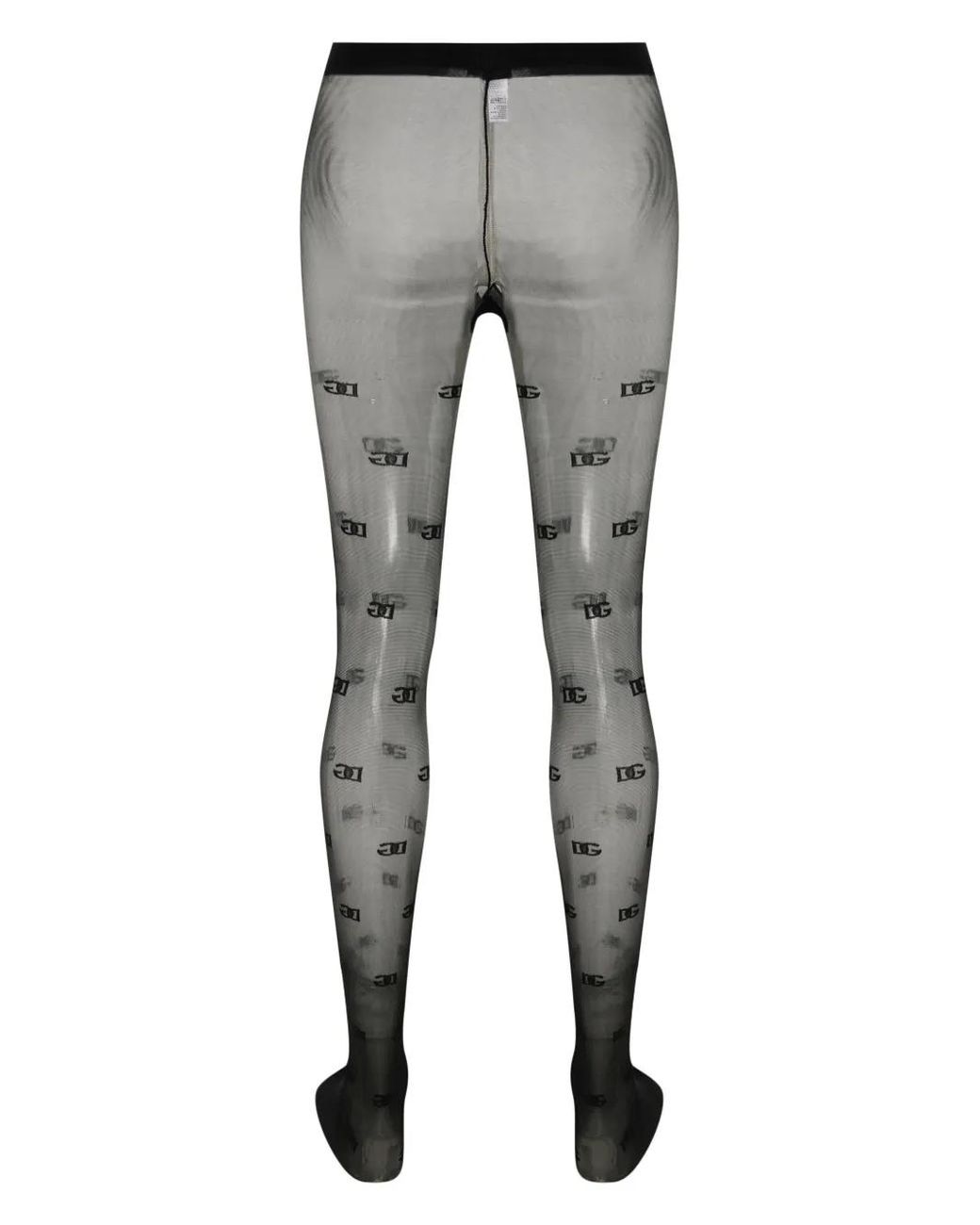 Dolce & Gabbana Gray Dna Monogram-Pattern Tights