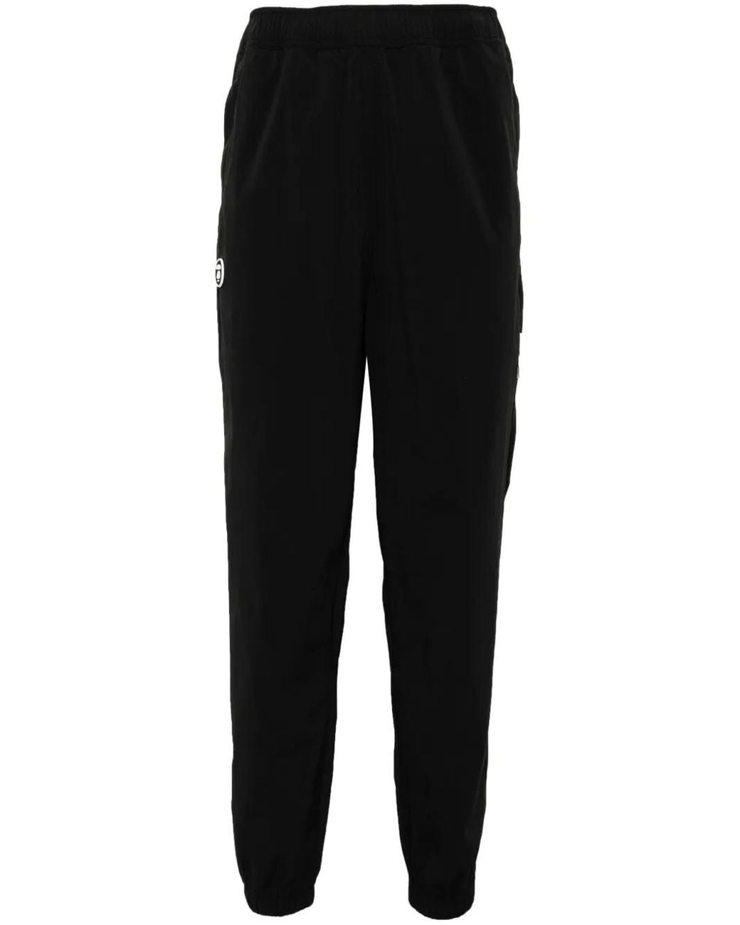 Aape By A Bathing Ape Black Logo-Patch Pants for men