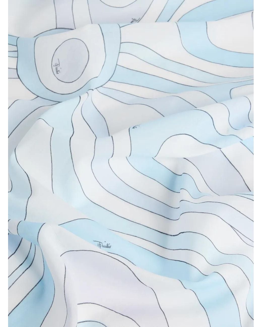 Emilio Pucci Blue Marmo-Print Cotton Sarong