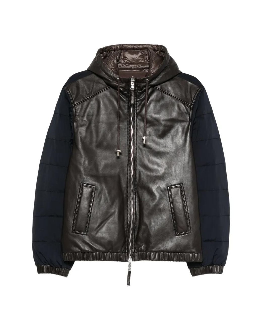 The Jack Leathers Black Gioele Mix Reversible Hooded Jacket for men