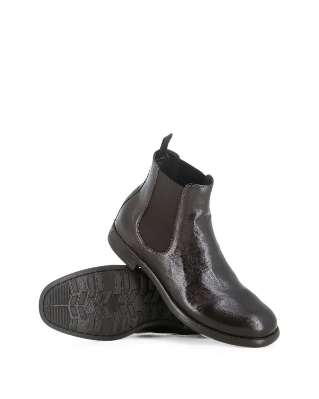 Officine Creative Gray Elasticated-Panel Pull-Tab Boots for men