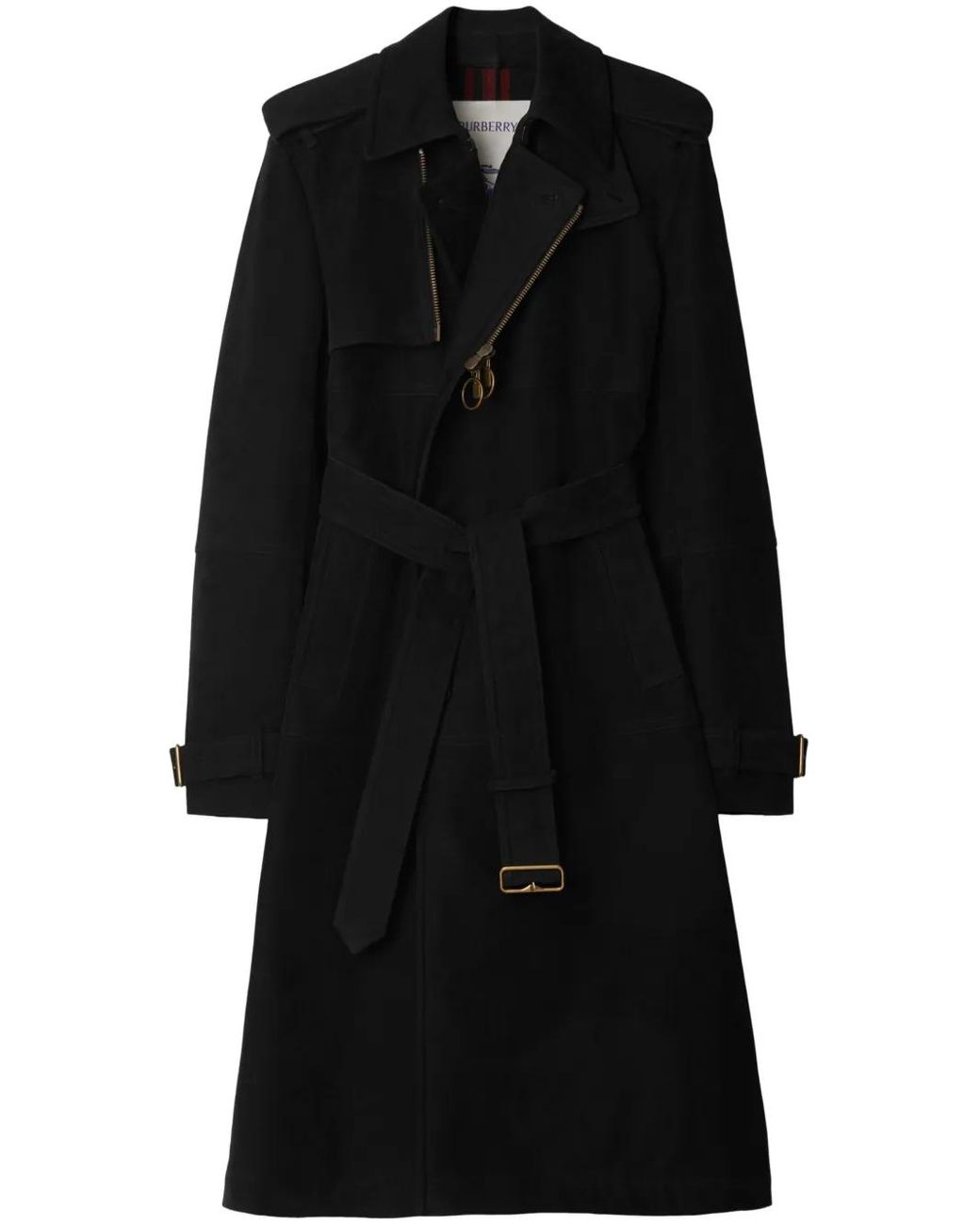 Burberry Black Belted Trench Coat for men