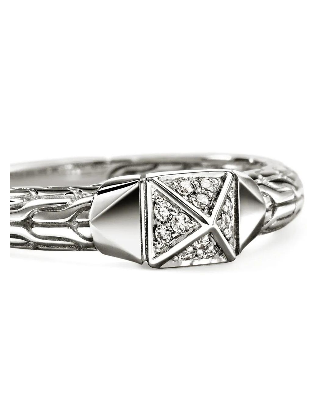John Hardy White Icon Stud Diamond Ring